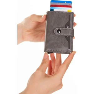 Anıl Bags Suni Deri Mekanizmalı Otomatik Kızaklı Kartlık Cüzdan Kart Bölmeli