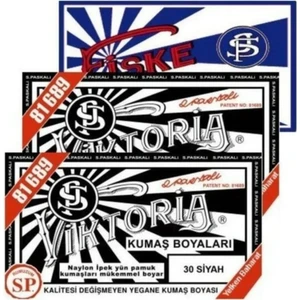 2 Adet Siyah Kumaş Boyası ve 1 Adet Fiske Sabitleyici ile Kolay Boyama Seti