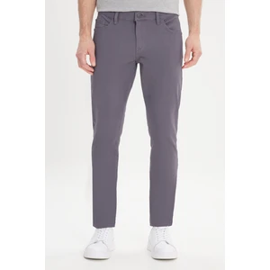 Altınyıldız Classics Erkek Antrasit Slim Fit Dar Kesim 5 Cep Pamuklu Kanvas Esnek Chino Pantolon