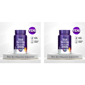 Ocean Smart Gummies Multivitamin Çiğnenebilir Tablet 64 Adet 2'li Paket