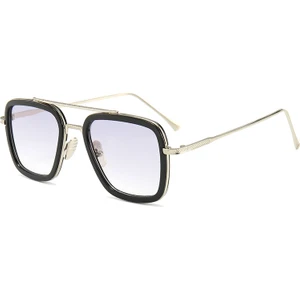 Marvel Tony-Stark Iron-Man Edith Avengers Güneş Gözlüğü Retro Gözlük (Yurt Dışından)