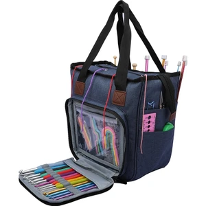 Haicheng Shop E 26X23X14CM Stili Örgü Iğneleri Dikiş Seti Dıy Saklama Çantası Tığ Kancaları Iplik Saklama Çantası Dıy Organizatör Tutucu Yün Tığ Kancaları (Yurt Dışından)