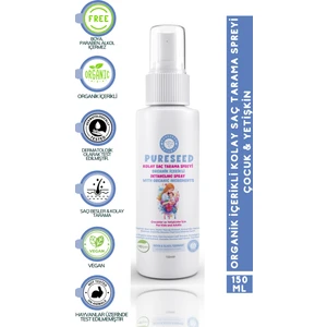 Pureseed Natural Organik Içerikli Kolay Saç Tarama Spreyi - 150 ml - Yetişkin ve Çocuk