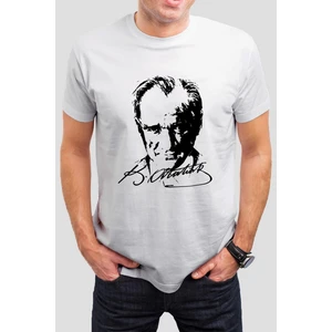 Mustafa Kemal Atatürk Baskılı Beyaz Unisex Tişört