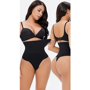 Secret Moda Lazer Kesim Yüksek Bel Ekstra Toparlayıcı Kadın String Tanga Külot Korse Siyah
