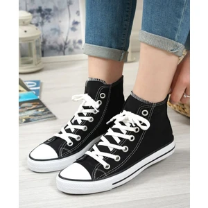 Cnv Uzun Siyah Spor Ayakkabı