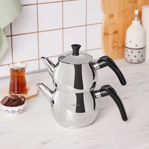 Çise Indüksiyon Tabanlı Mini Çaydanlık Takımı Siyah