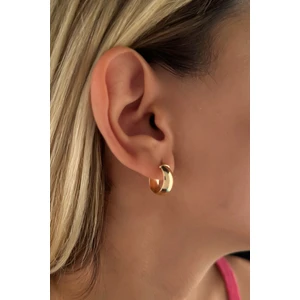 Fiyonk Kuyumculuk 14 Ayar Altın Bombeli Geniş Halka Küpe