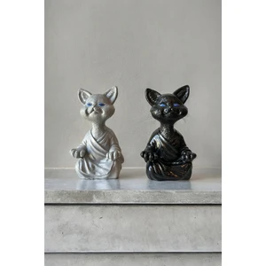 Paradise Work 2 Adet Yoga Yapan Kedi Biblo Meditasyon Kedi Heykeli Ev Dekorasyon