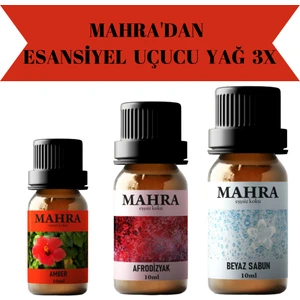 Afrdzyk, Beyaz Sabun, Amber Esansiyel Uçucu Buhurdanlık Yağı Oda Kokusu 10 ml x 3