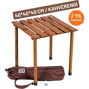 Bag The Joy 40x40x40 Katlanır Rulo Kamp ve Piknik Masası - Kahverengi