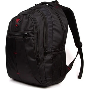 Erkek Siyah Dayanıklı Su Geçirmez Kumaş Fermuarlı Laptop Okul Spor ve Sırt Çantası (32X47CM) tul318