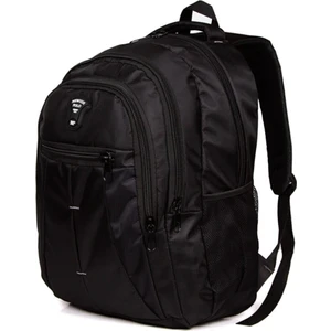 Erkek Siyah Dayanıklı Su Geçirmez Kumaş Fermuarlı Laptop Okul Spor ve Sırt Çantası (32X47CM) tul318