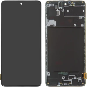 Samsung A71 A715 Uyumlu LCD Dokunmatik Ekran  Revize Çıtalı Siyah
