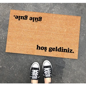 Hoş Geldiniz Güle Güle Tasarım Kapı Önü ve Ev Içi Paspas 45X75 cm
