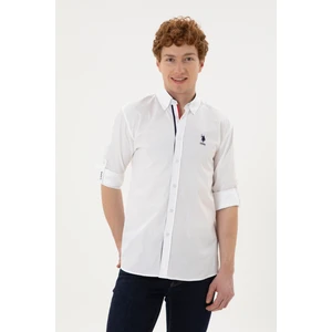 U.S. Polo Assn. Erkek Beyaz Gömlek Desenli 50288312-VR013
