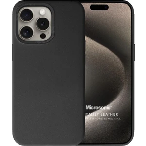 Apple iPhone 15 Pro Max Kılıf Metalist Leather Siyah