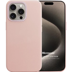 Apple iPhone 15 Pro Max Kılıf Metalist Leather Pembe