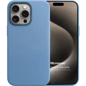 Apple iPhone 15 Pro Max Kılıf Metalist Leather Mavi
