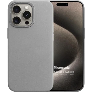 Apple iPhone 15 Pro Kılıf Metalist Leather Gri