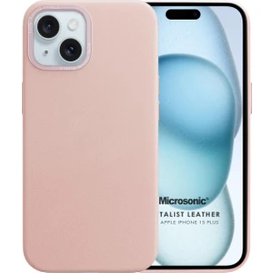Apple iPhone 15 Plus Kılıf Metalist Leather Pembe