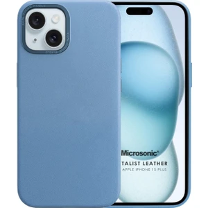 Apple iPhone 15 Plus Kılıf Metalist Leather Mavi