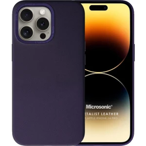 Apple iPhone 14 Pro Kılıf Metalist Leather Mor