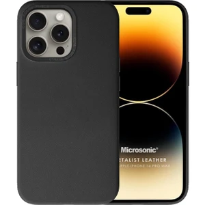 Apple iPhone 14 Pro Max Kılıf Metalist Leather Siyah