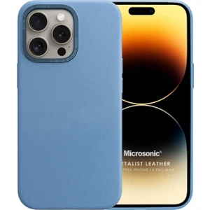 Apple iPhone 14 Pro Max Kılıf Metalist Leather Mavi