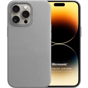 Apple iPhone 14 Pro Max Kılıf Metalist Leather Gri