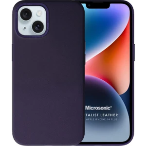 Apple iPhone 14 Plus Kılıf Metalist Leather Mor