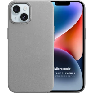 Apple iPhone 14 Plus Kılıf Metalist Leather Gri