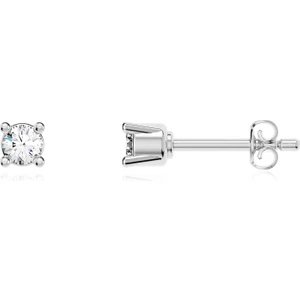 İndigo Takı Nokta Tek Taş Beyaz Gümüş Küpe