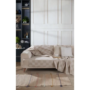 Çok Amaçlı Tek Kişilik Pike, Koltuk Örtüsü 170 x 230 cm - Dama Desenli