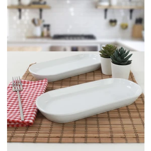 Beyaz Noyan Kayık Tabak 26 Cm 2 Adet