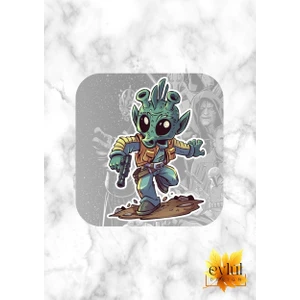 Eylül Design Star Wars Baskılı Özel Tasarım Baskılı Mdf Kare Bardak Altlığı