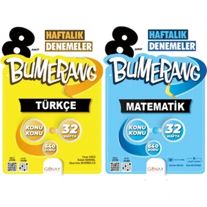 Günay Yayınları Gün&Ay Yayınları 8. Sınıf Bumerang 32 Haftalık Türkçe - Matematik Denemeleri 2 Kitap