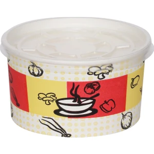 Kapaklı Karton Çorba Kasesi 14 Oz - 25 Adet