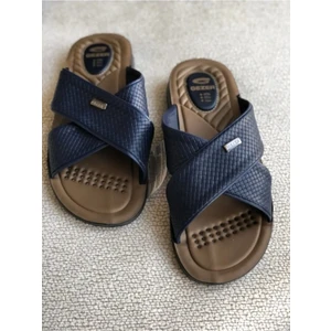 Erkek Terlik Suni Deri Lacivert 12598