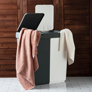 Duo Laundry Çamaşır Sepeti - Antrasit / Beyaz - 80 Lt