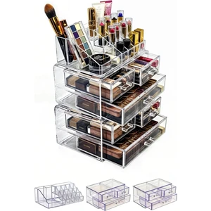 Princess Kalemlik Fırçalık Makyaj Düzenleyici Set 5 Katlı 6 Çekmeceli Akrilik Organizer
