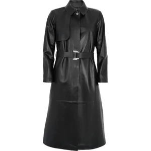 Chevelle Siyah Kadın Deri Trençkot