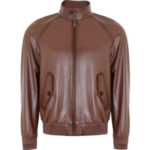 Akando Konyak Erkek Bomber Deri Ceket