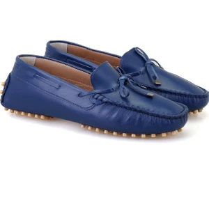 Kadın Mavi Deri Loafer