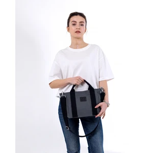 ZZ Design Mumlu Kanvas Kumaş Çanta Orta Boy Kadın El ve Omuz Çantası Antrasit Çanta