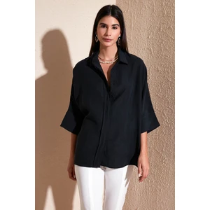Truvakar Kol % 100 Pamuk Oversize Gömlek Bayan Gömlek 51434401LL