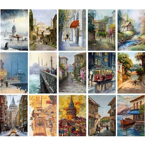 Türk Ressamları Tabloları Temalı Kartpostal Seti (10X15 cm 15 Adet)