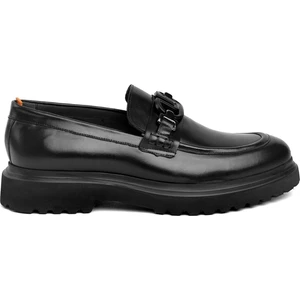 19578 Erkek Hakiki Deri Loafer Ayakkabı Siyah