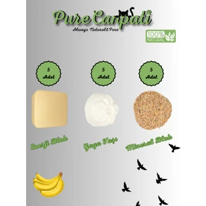 Purecanpati Muzlu Enerji Blok 5 Adet,5 Adet Gaga Taşı,5 Adet Mineral Blok
