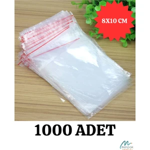 Merpak Ambalaj Kilitli Torba Şeffaf Kilitli Poşet Naylon Torba 8x10 cm 1000'LI